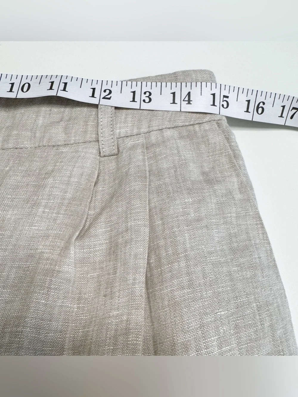 QUINCE Women’s 100% European Linen Pleated Wide Leg Trouser In Flax Sz 8